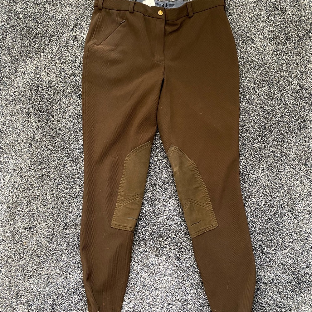 Tuff Rider Equestrian Knee Patch Brown Breeches Size 32x26.5 IL:C